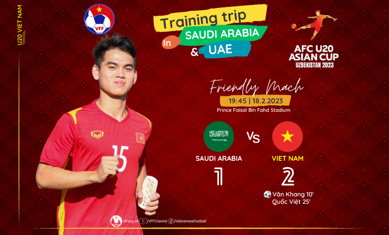 Văn Khang tỏa sáng, U20 Việt Nam thắng Saudi Arabia 2-1